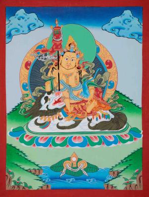 Namtose Thangka Painting | Wealth of Deity | Tibetan Wall Hanging | Buddhist Hand-Painted Thangka